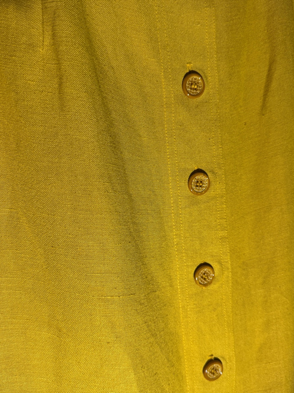 Linen blend Mustard Button-Front Maxi Skirt - Picture 5 of 9